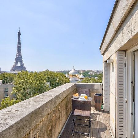 Designed Studio With Ac-Terrasse Vue Tour Eiffel París Exterior foto
