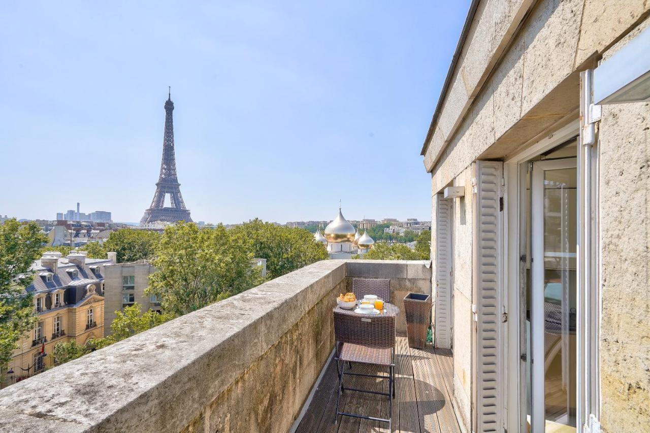 Designed Studio With Ac-Terrasse Vue Tour Eiffel París Exterior foto